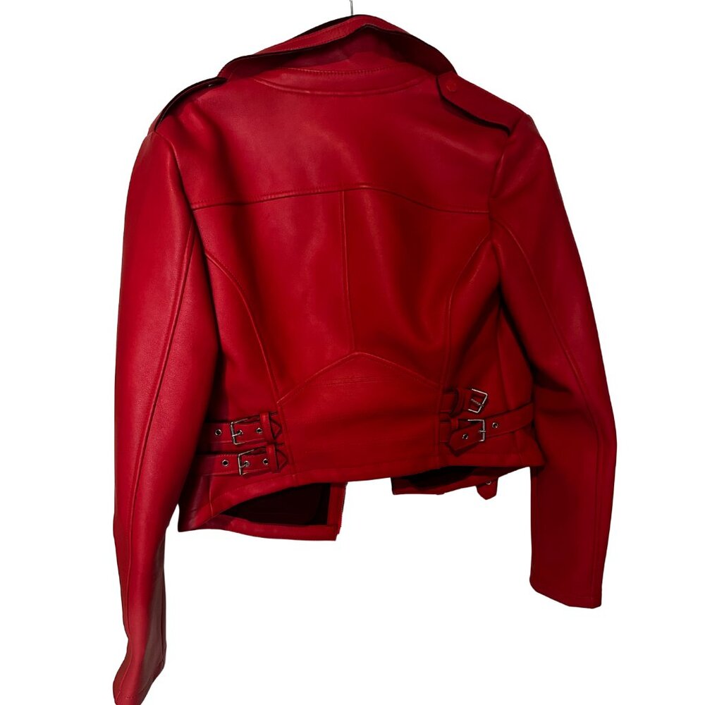 Express Red Color Block Minus The Faux Leather Mo… - image 2